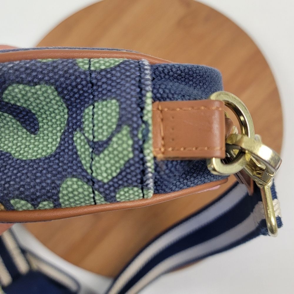 Boden Olivia Canvas Crossbody in Navy‎ Multi Leopard Print Purse Shoulder Bag - Picture 7 of 11